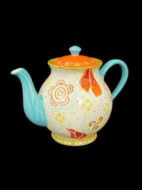 Vintage Artistic Accents "Dutch Wax" Pattern by Coastline Ceramic Teapot